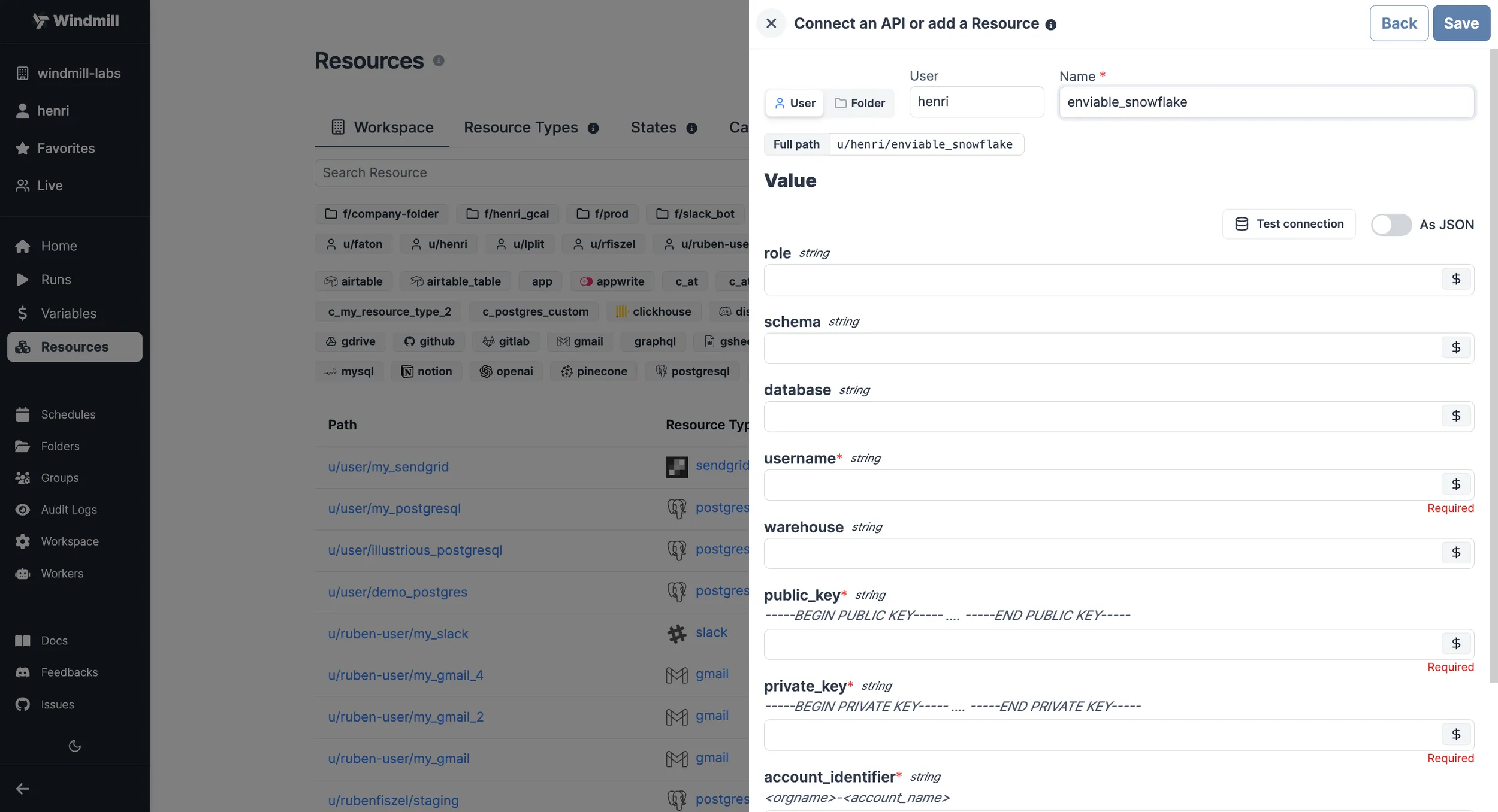 Add Snowflake Resource